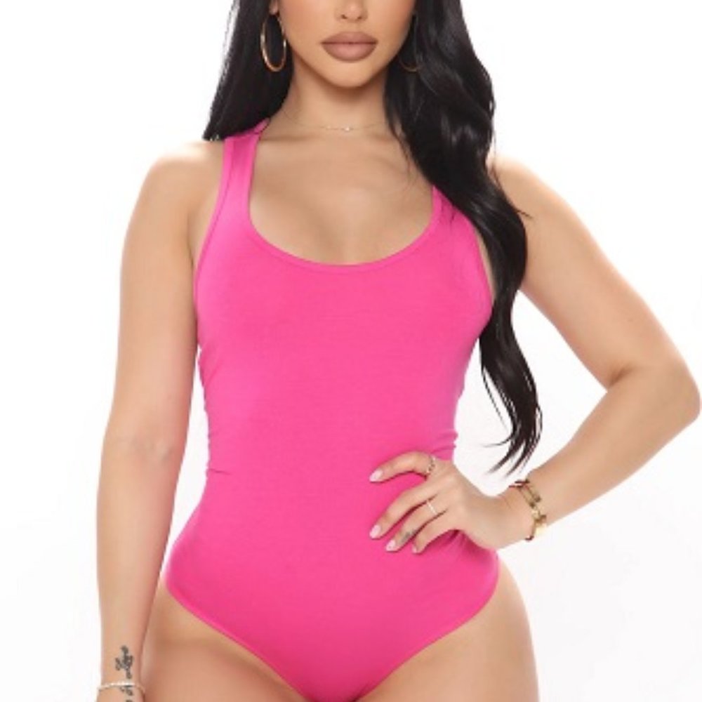 Divine Basic Tank Bodysuit - Fuchsia